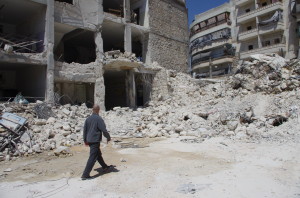 Aleppo, le rovine della scuola Ain Jalud (foto di Enea Discepoli) 