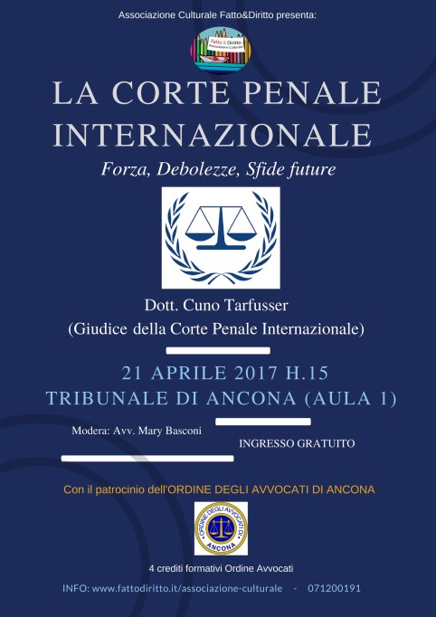 21/4/2017 Convegno ‘La Corte Penale Internazionale: Forza, Debolezze, Sfide Future’